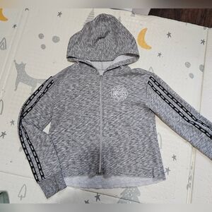 Justice Heather Gray Kids Hoodie with Black Accents